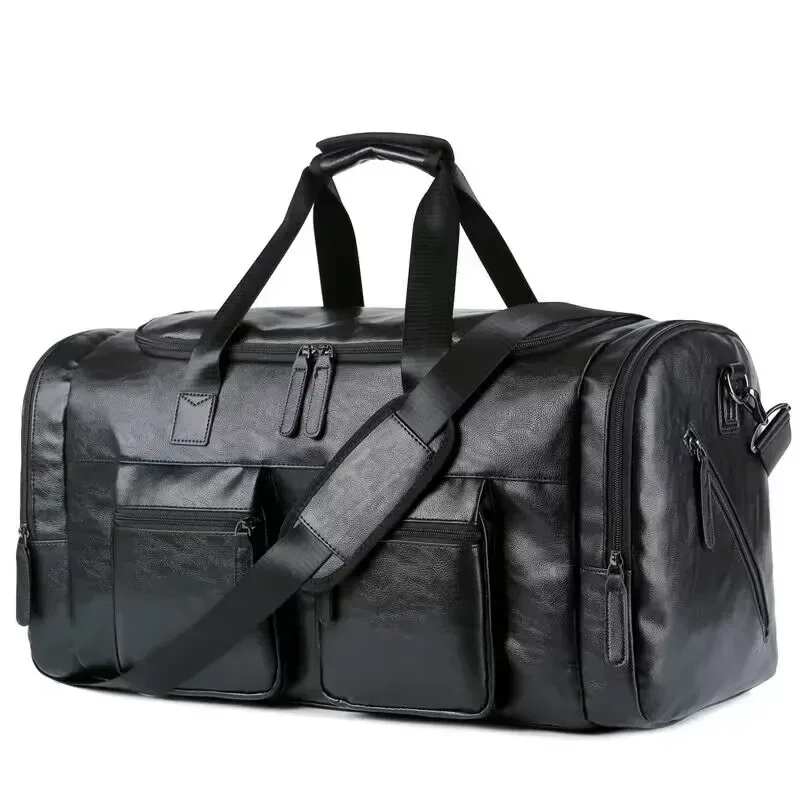sacs à main de voyage en cuir pu rétro pour hommes d'affaires, sac à bagages de grande capacité, sac de sport pour hommes, sac de voyage initié en plein air