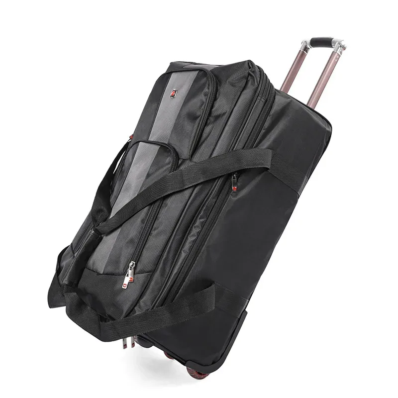 sacs de voyage à roulettes de grande capacité 28/32 pouces, sacs de voyage oxford imperméables avec roulettes, valise de voyage