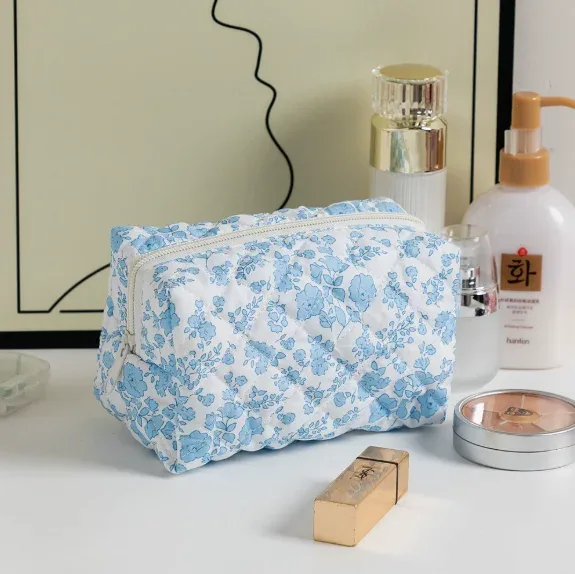 pochette de maquillage brodée de fleurs personnalisée, grande capacité, pochette cosmétique, cadeaux de demoiselle d'honneur, cadeau de fête des mères, sac organisateur de maquillage