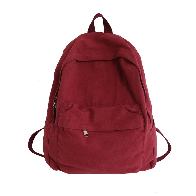hocodo couleur unie toile femmes sac à dos mode unisexe étudiant sacs d'école pour adolescent sac à dos grande capacité voyage sac à dos