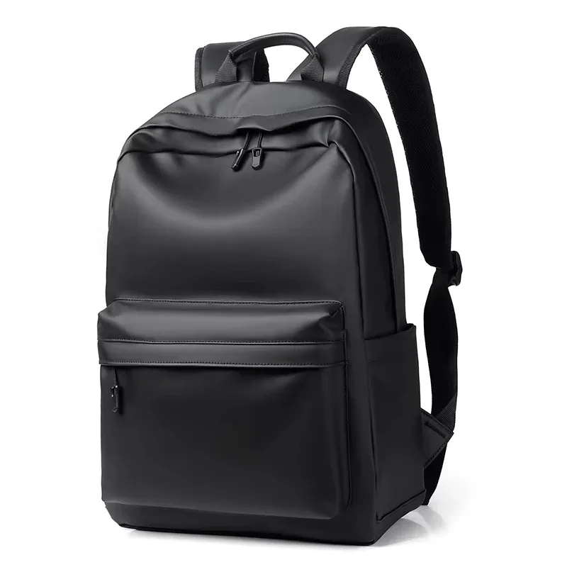 nouvelle mode hommes sac à dos en cuir pu sacs d'école noirs pour adolescent 15.6 pouces sacs à dos d'ordinateur portable mochila masculina de haute qualité