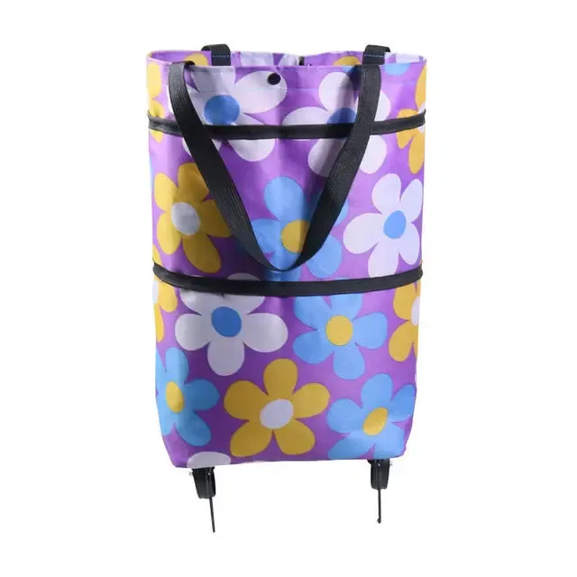 sac à roulettes, sac à roulettes, sacs à provisions pliants, achat de légumes, paquet de traction, petit chariot à traction, organisateur de courses portable