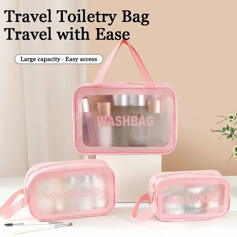 pochette de toilette imperméable en pu, sac à cosmétiques portable, sac de bain transparent pour bébé, sac de rangement pour la natation et les voyages