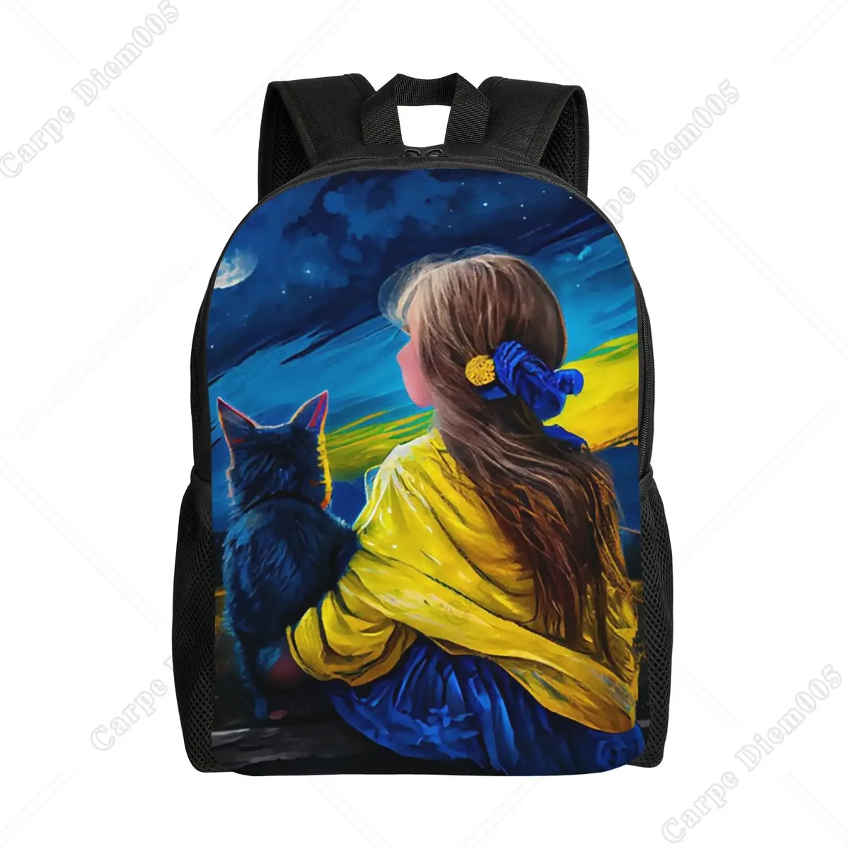 sac à dos de peinture d'interconnexion de sensation d'ukraine, sacs d'école, sacs de voyage d'université, convient pour ordinateur portable de 15 pouces, polyester unisexe avec fermeture à glissière