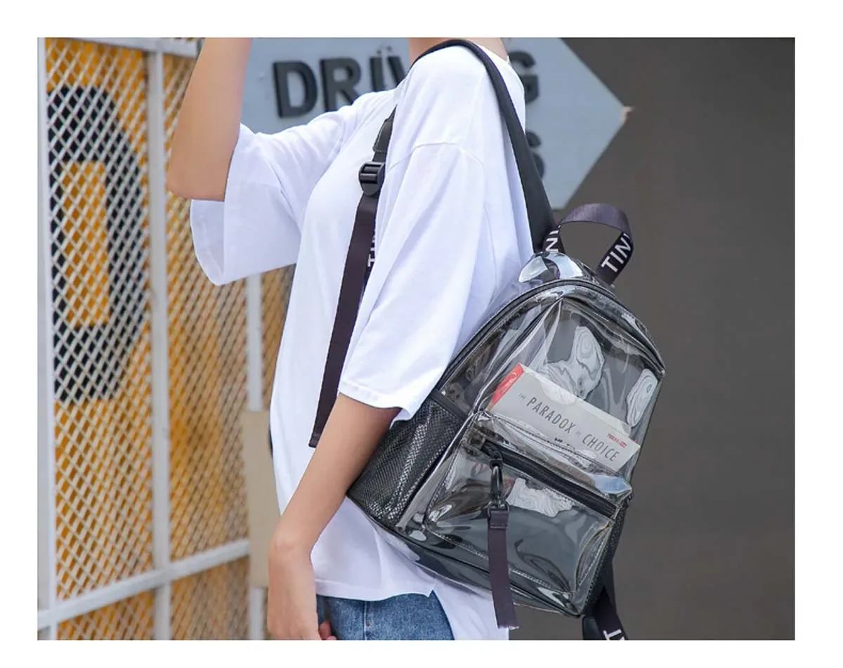 sac à dos transparent en pvc imperméable pour femmes, cartable de voyage de plage, sac de msi pour filles, nouvelle mode, vente en gros