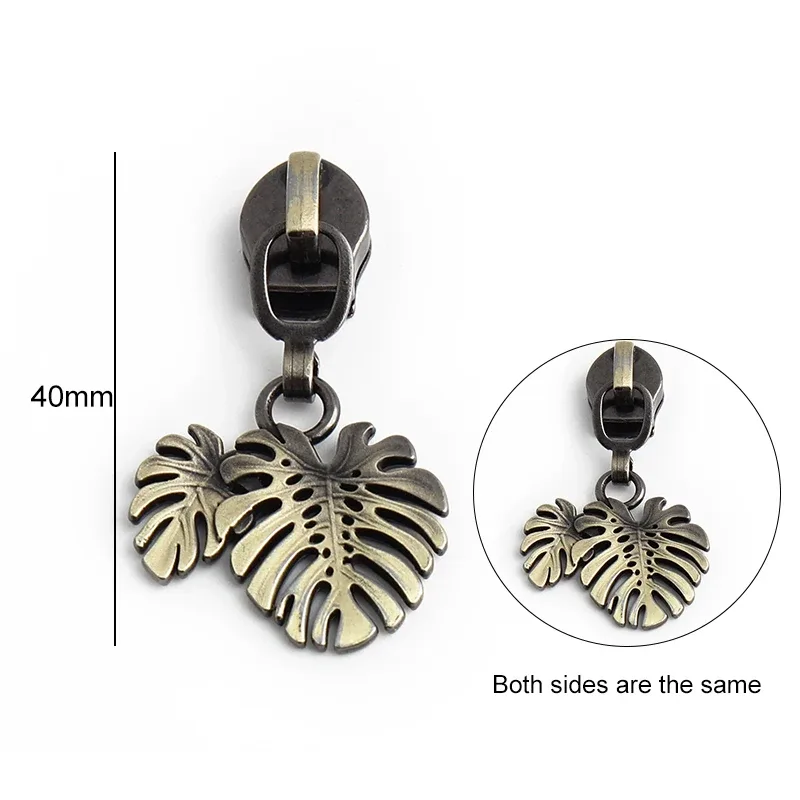 5/10 pièces en forme d'oiseau/abeille/fleur 5 # curseur de fermeture éclair en métal en nylon, pour bricolage, couture, artisanat, vêtements, sacs de rangement de voyage, accessoires à fermeture éclair