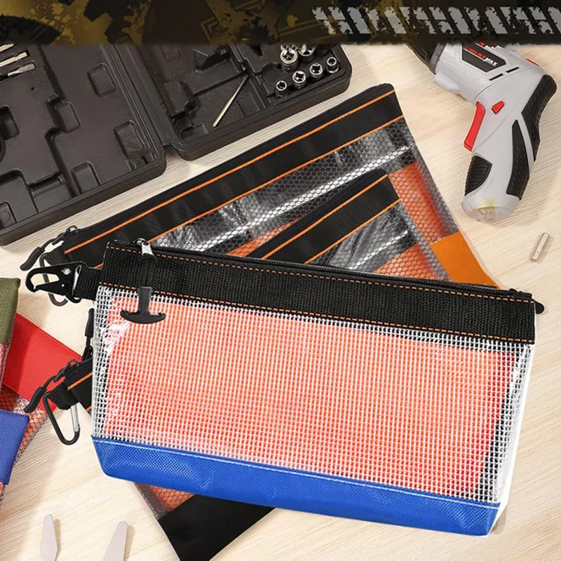 sac de rangement étanche, sac à outils transparent en pvc, kit de matériel antistatique, sac de pièces portables, sac de travail pratique multifonctionnel