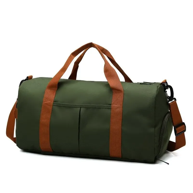 sac voyage polochon oxford khaki beige marron bandoulière poignées compartiments chaussures vêtements humides secs résistant eau transport