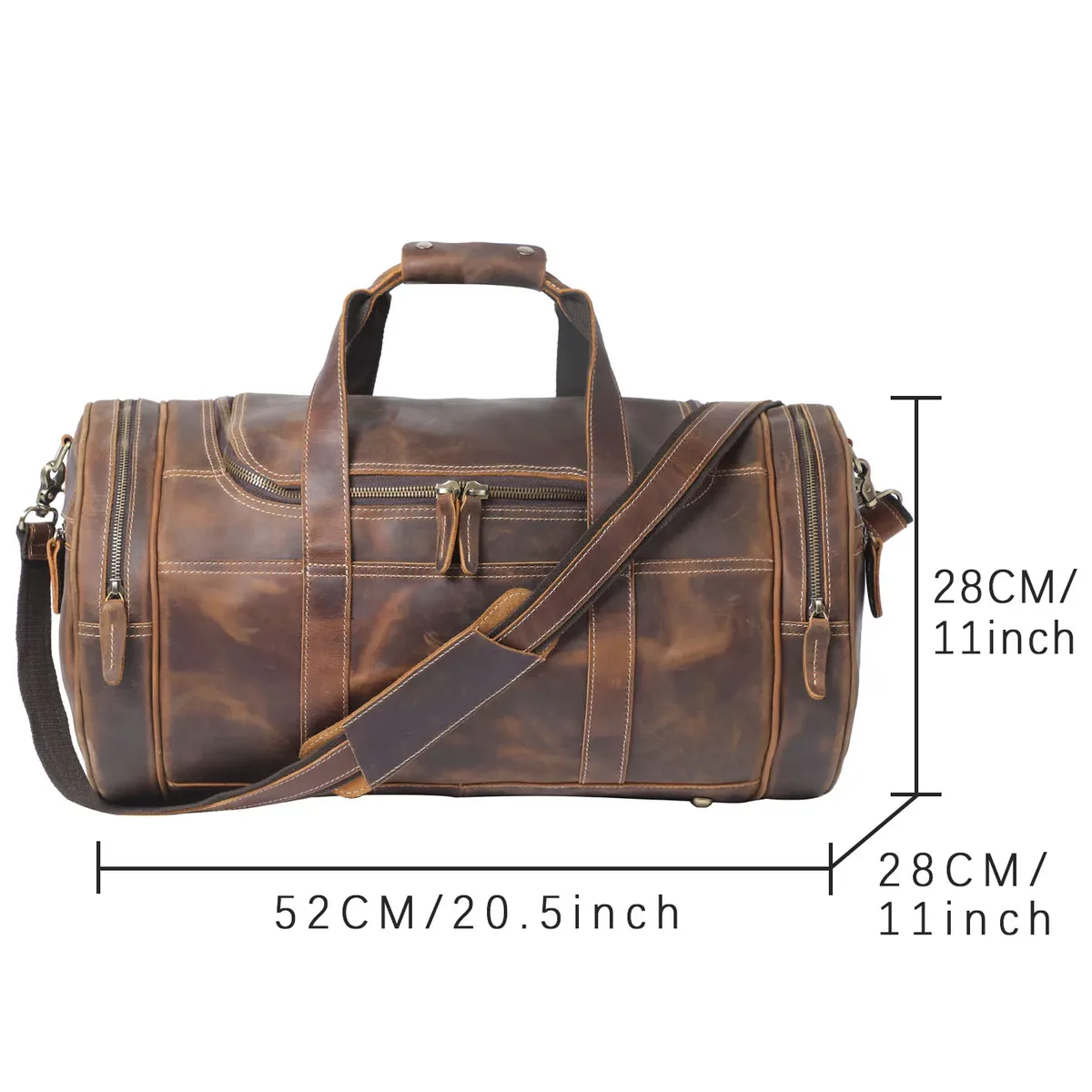 sac de voyage vintage en cuir pleine fleur s.worker pour homme, sac de week-end en cuir véritable grande capacité