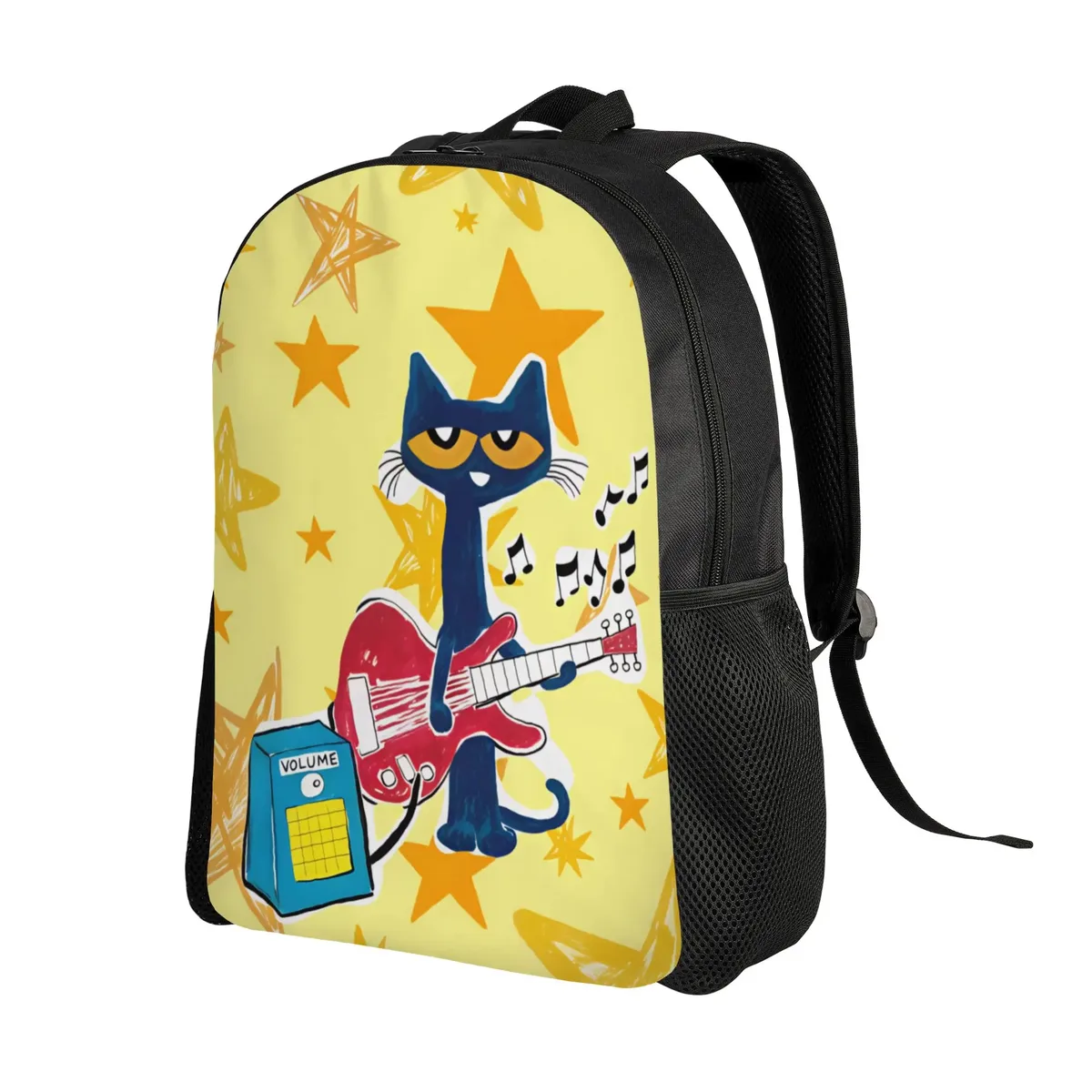 sac à dos pete cat pour homme, en polyester, sacs de voyage durables, style tendance, sacs d'école secondaire, sac à dos