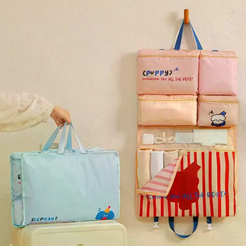 Sac de rangement de voyage pliable, organisateur multifonctionnel portable suspendu et imperméable pour sous-vêtements et chaussettes