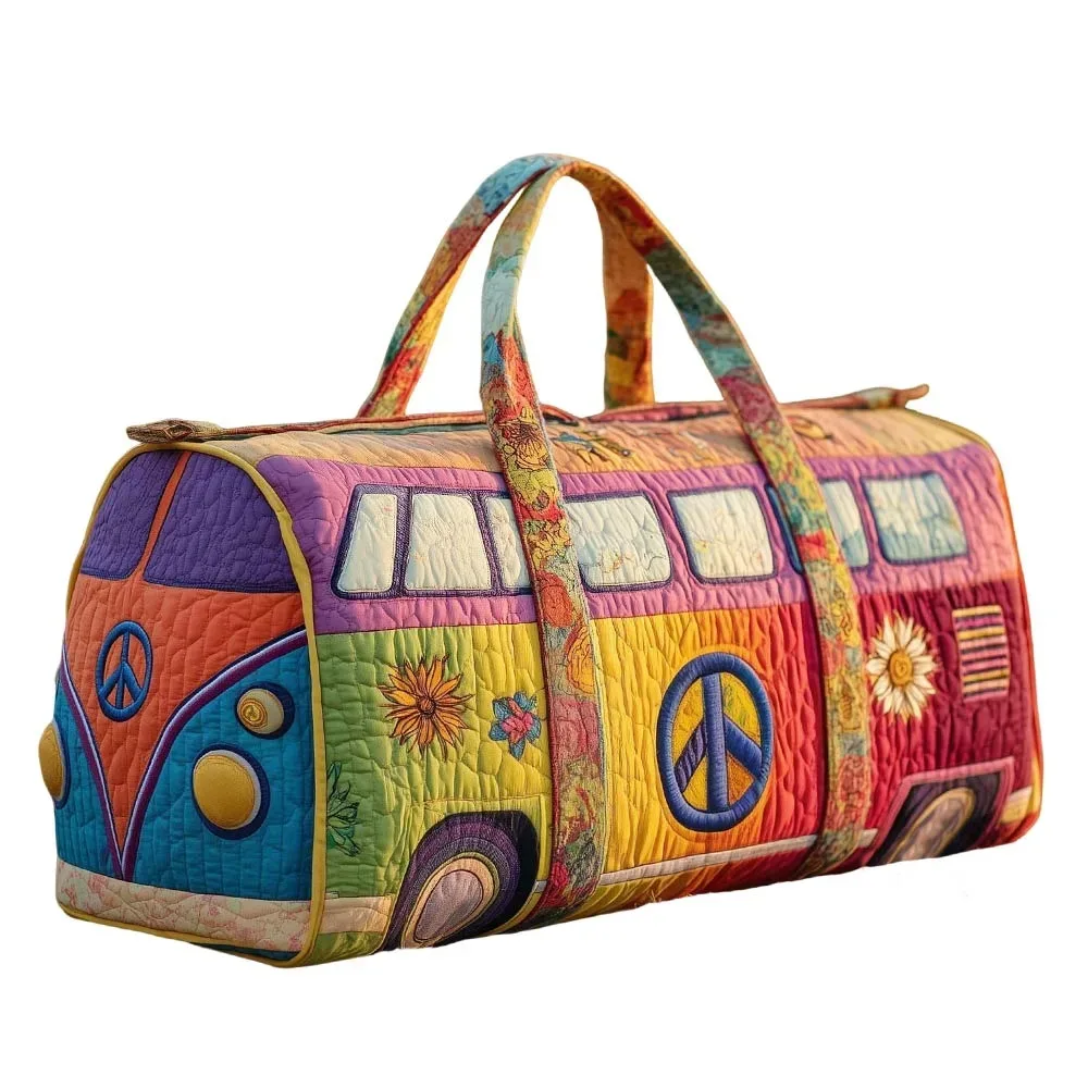sac de voyage matelassé en coton, style bohème hippie, imprimé, sac de yoga, motif grenouille 3d, sac de week-end, sac de nuit