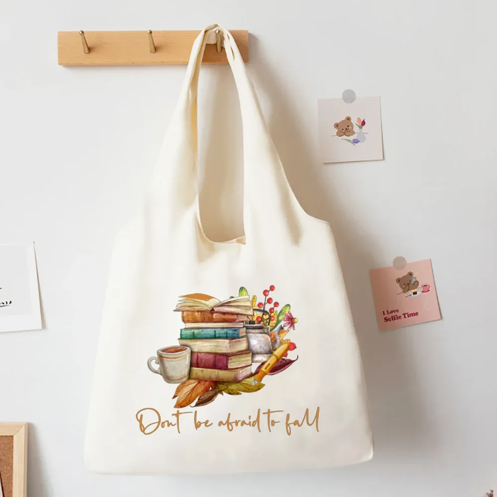 livres floraux imprimé sac à bandoulière livre de littérature fleur fourre-tout sacs illustration filles livre sac voyage harajuku toile sac à main