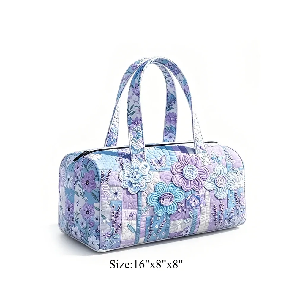 sac de voyage matelassé à imprimé floral vache, sac de week-end léger, bagage à main pour la gym, les sports et les escapades
