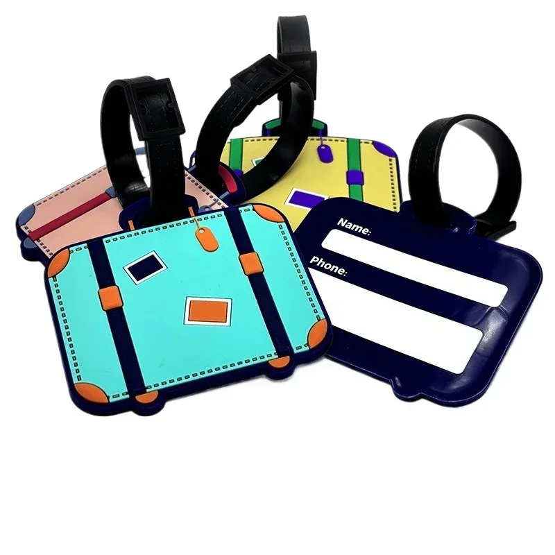nouvelles étiquettes de bagages créatives en pvc, étiquette de valise, étiquettes de bagages mignonnes de dessin animé vérifiées dans les étiquettes anti-perte, accessoires de voyage de vacances