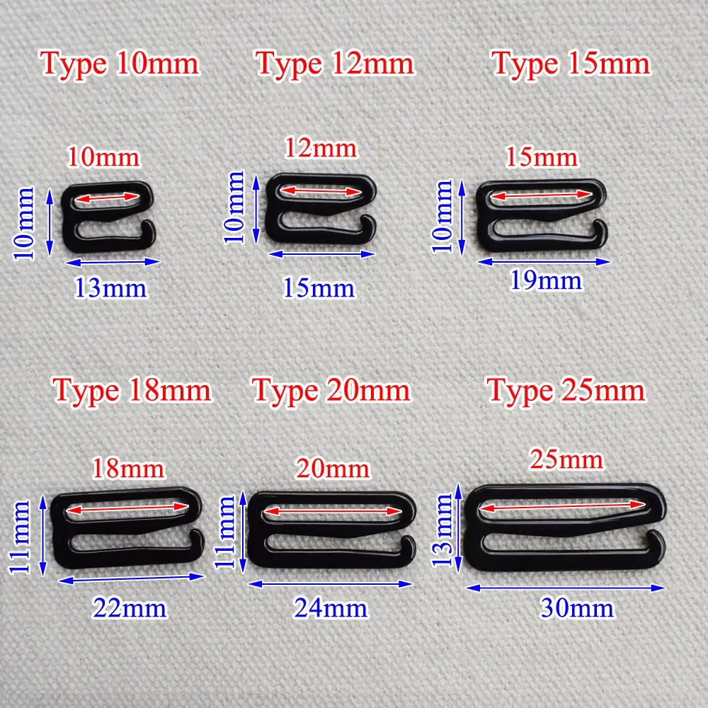 20 pièces de boucles de réglage de soutien-gorge en métal de 10 mm à 25 mm, anneaux coulissants et clips pour lingerie, accessoires de bricolage