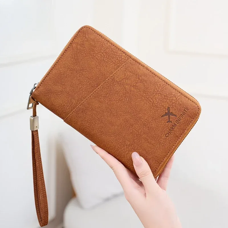 portefeuille de voyage multifonctionnel, organisateur vertical avec pochette pour passeport, pour passeports, argent et cartes, minimaliste et durable, noir