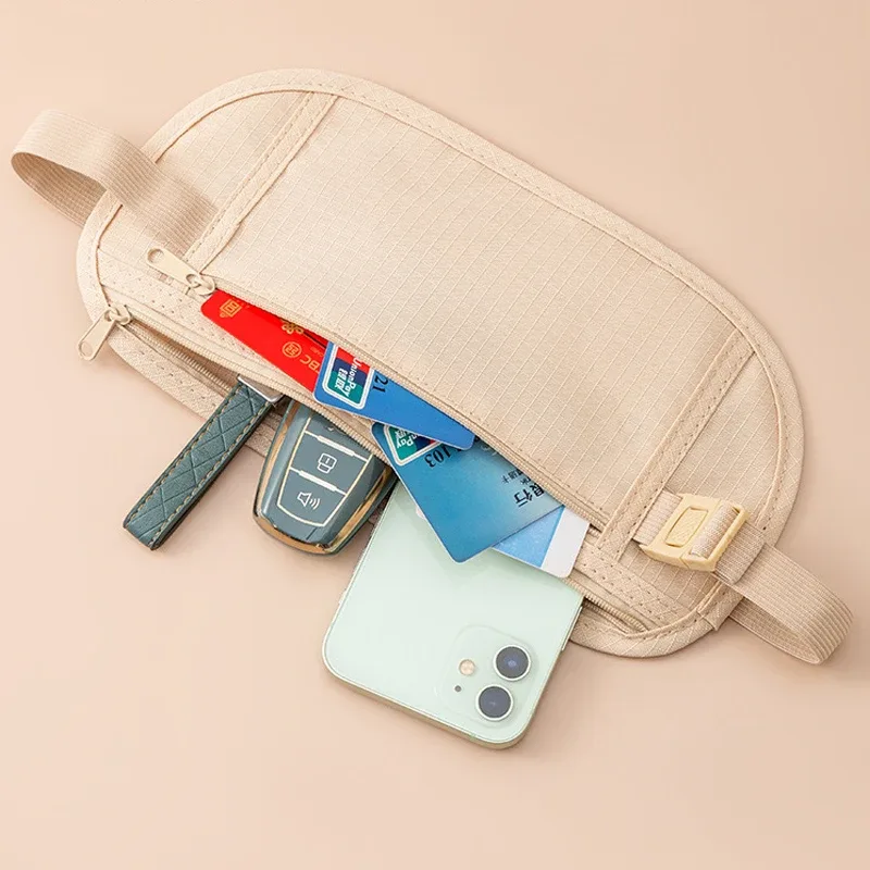 1 pièce sac banane de sécurité dissimulé pour la course, porte-passeport et portefeuille de voyage sécurisé