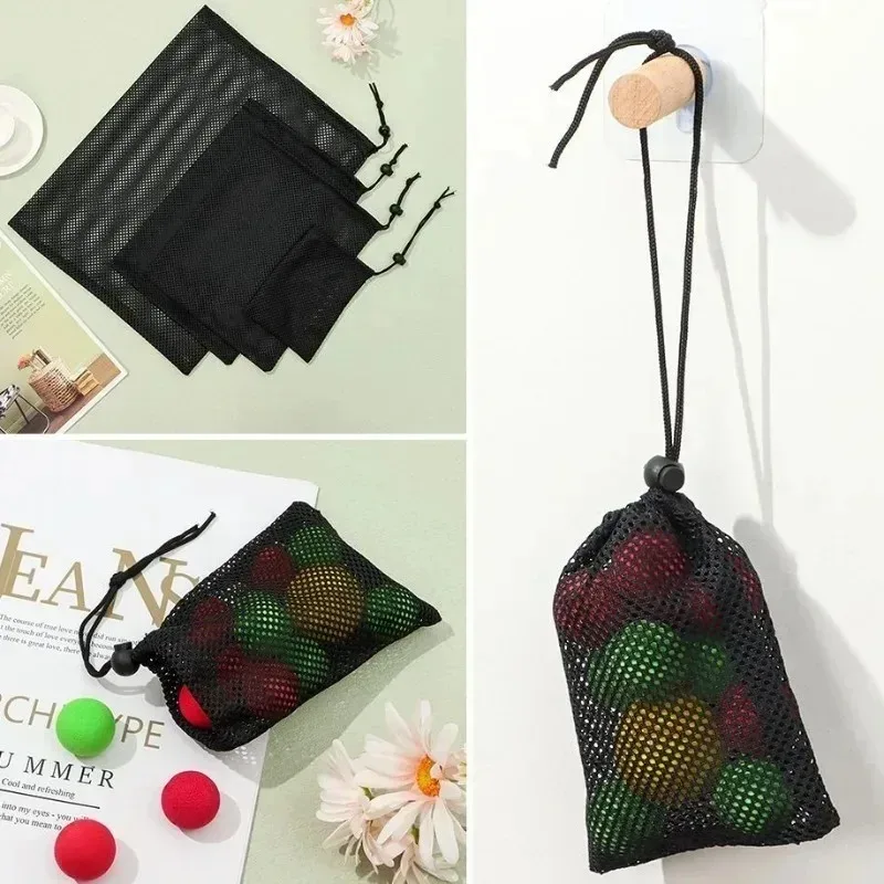 sacs de rangement à cordon de serrage en maille réglable, pochette de rangement multi-tailles pour chaussures, voyage, équipement de sport, lavable, respirant, léger