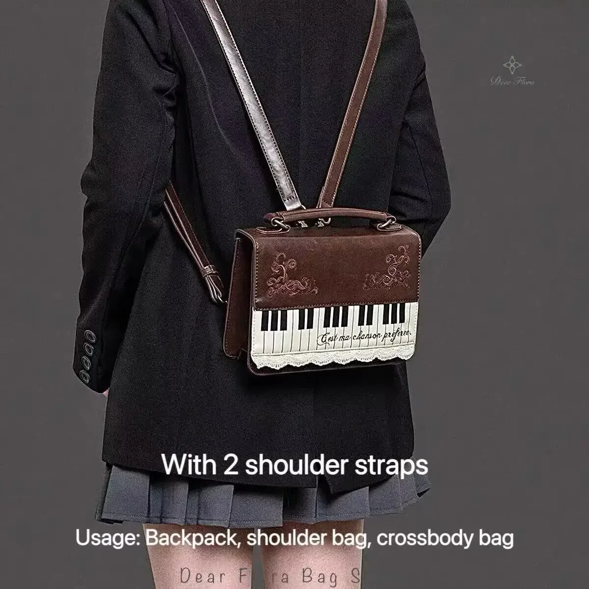 nouveau sac à bandoulière vintage piano pour femmes, sac à bandoulière marron y2k pour filles, sac ita transparent, sac à dos personnalisé, sacs à main esthétiques