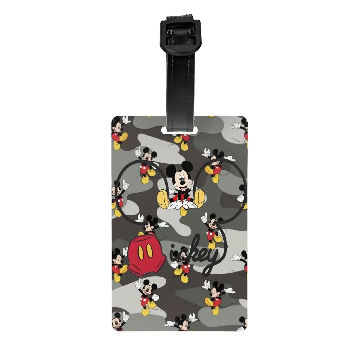 étiquette de bagage personnalisée m-mouse pour valises, étiquettes de bagage mignonnes de dessins animés, étiquette d'identification avec couverture de confidentialité