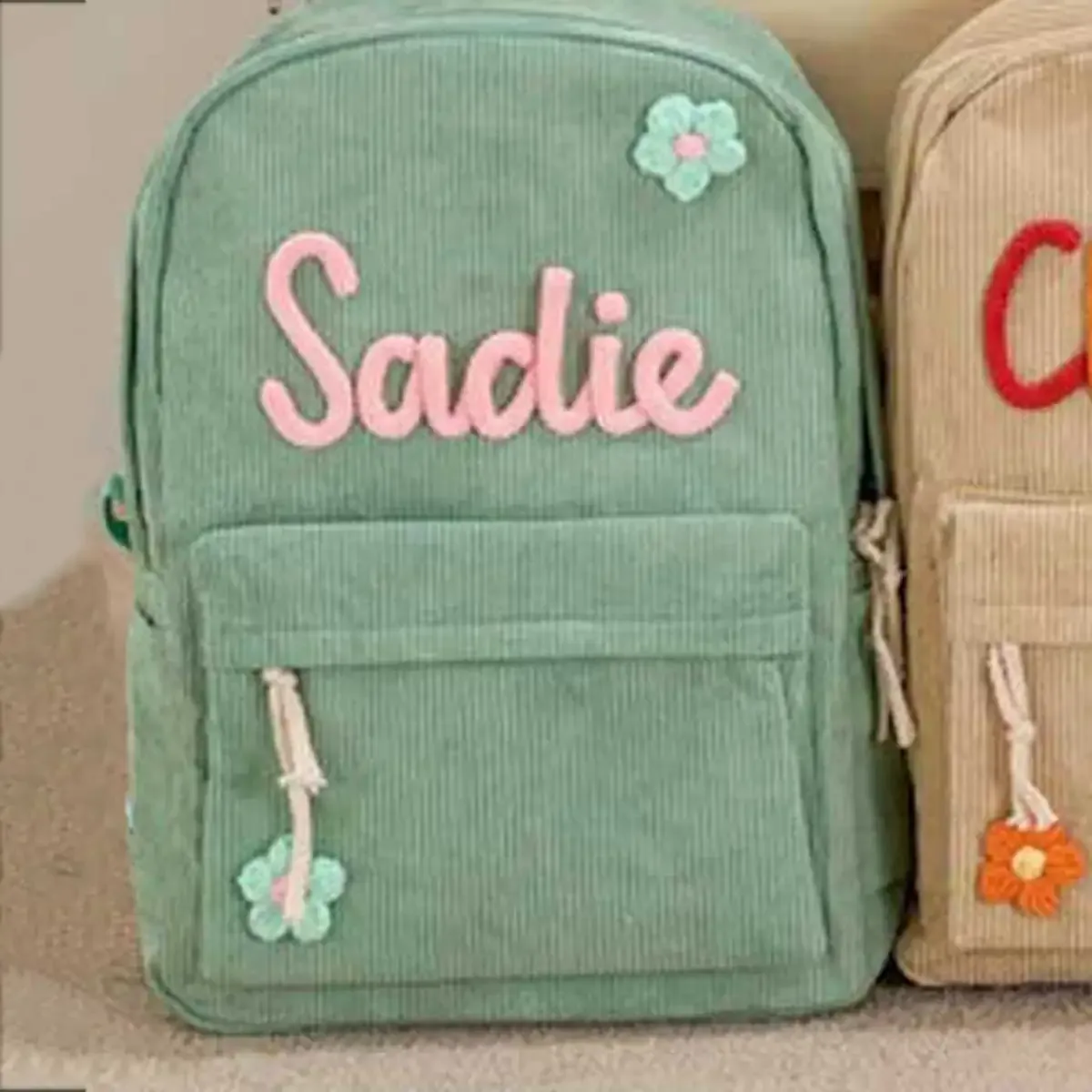 sac à dos personnalisé en velours côtelé, motif fraise/à carreaux, simple et spacieux, cadeau parfait pour la rentrée scolaire