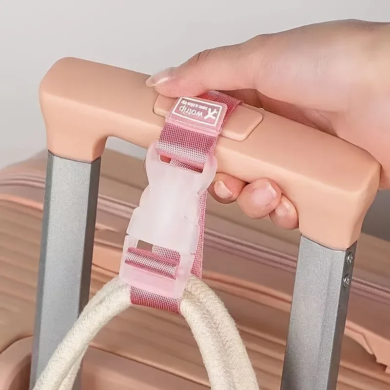sangle de bagage colorée, 4 pièces, ceinture de sécurité réglable et portable, boucle de déverrouillage, accessoires de voyage, facile à transporter