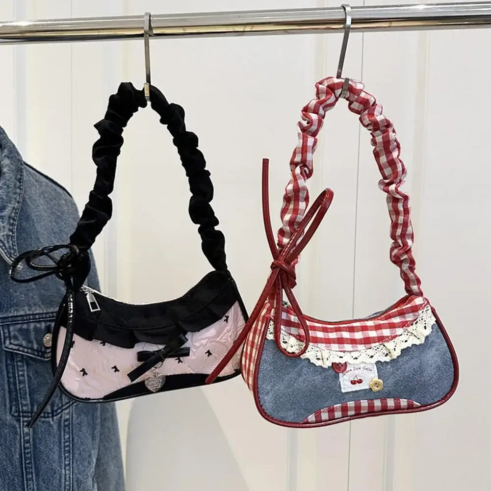 sac à main en dentelle pour femmes, sac à main extensible avec sangle d'épaule simple, sous les bras, pour les déplacements quotidiens, pour étudiants