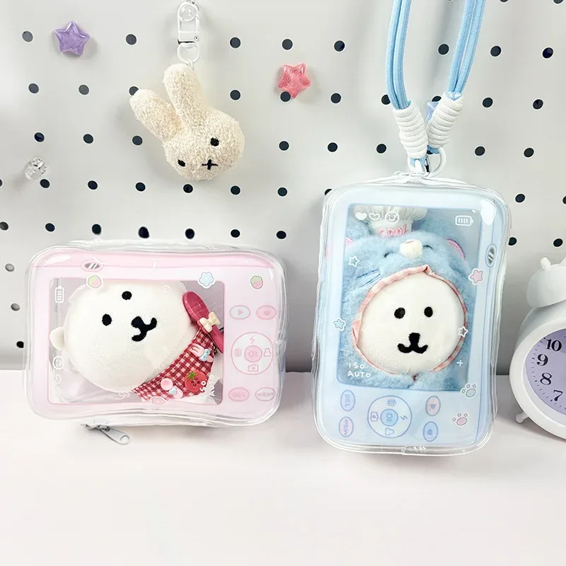 sac de rangement pour poupée en coton, ours auto-déversible, anti-poussière, haute transparence, idéal pour prendre des jouets, organisateur de jouets en peluche en plein air