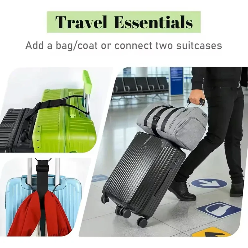 sangle de bagage élastique réglable avec boucle à crochet pour sécuriser les bagages, valises, sacs, organisateur, sangles de maintien, accessoire de voyage