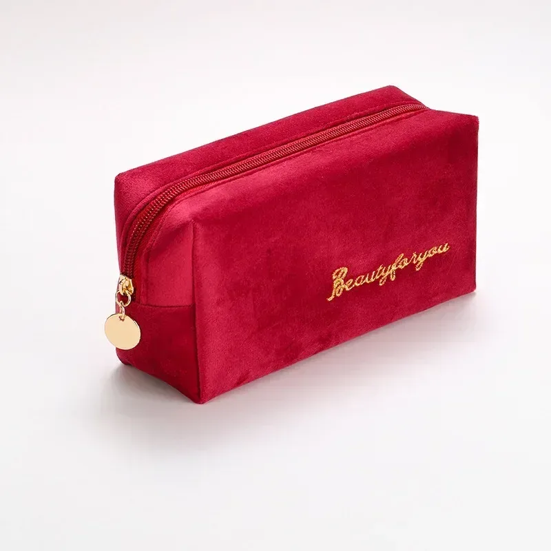 mode femmes sac cosmétique voyage serviette hygiénique maquillage articles de toilette lavage organisateur sac de rangement velours nécessaire maquillage pochette
