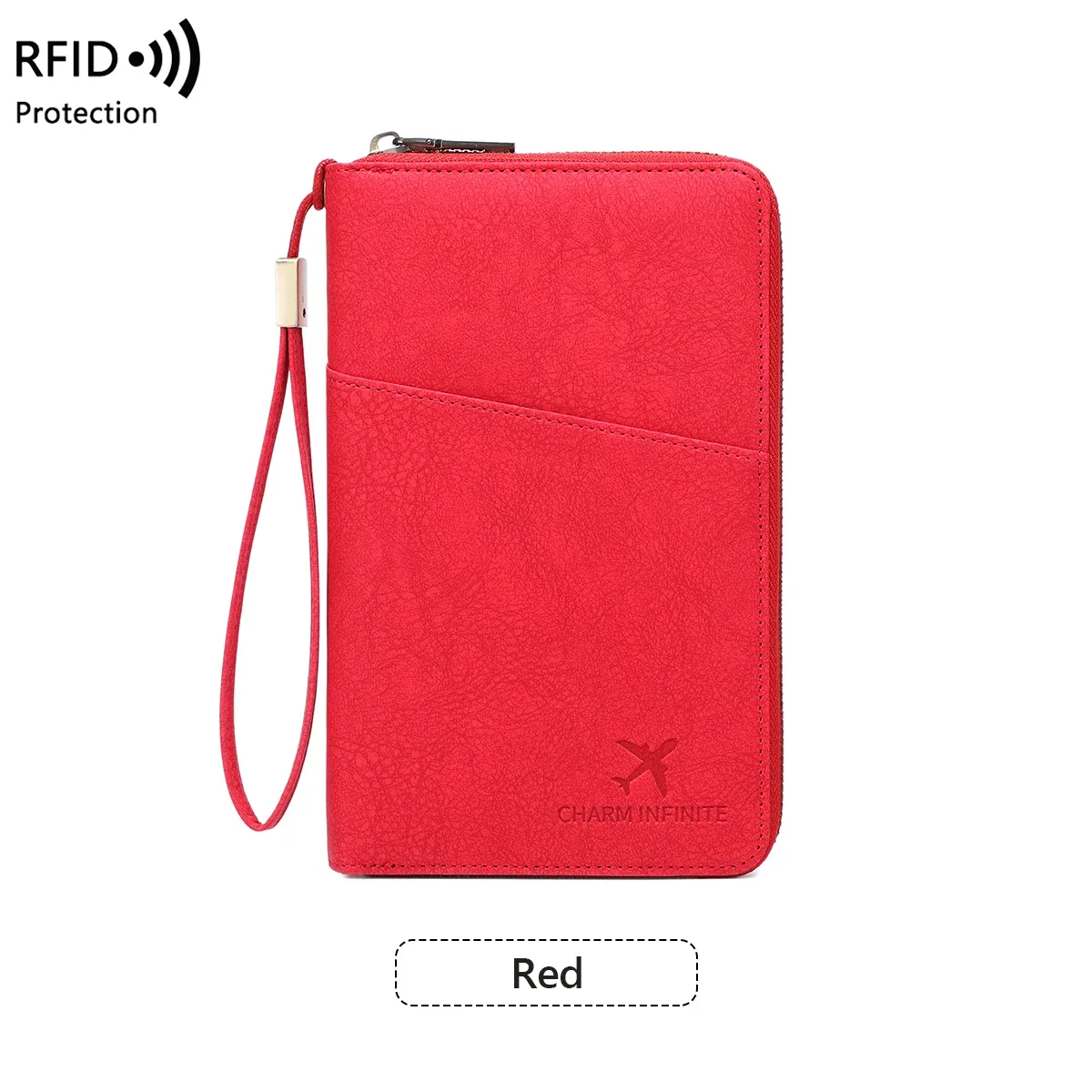 nouveau porte-passeport de voyage antivol rfid, unisexe, grande capacité, avec fermeture éclair, porte-documents, sac de rangement multifonctionnel