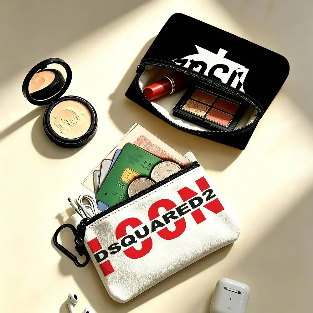 d-dsquared2 avant-street – porte-monnaie à fermeture éclair en tissu oxford, pochette à clés portable, organisateur pour voyage, trousse à cosmétiques