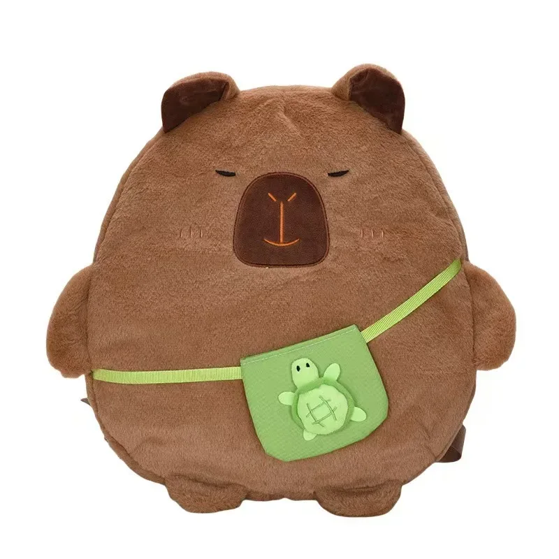 kawaii capybara sac à dos en peluche pour femmes polyvalent dessin animé drôle capibala sac à bandoulière alrge capacité sac fourre-tout
