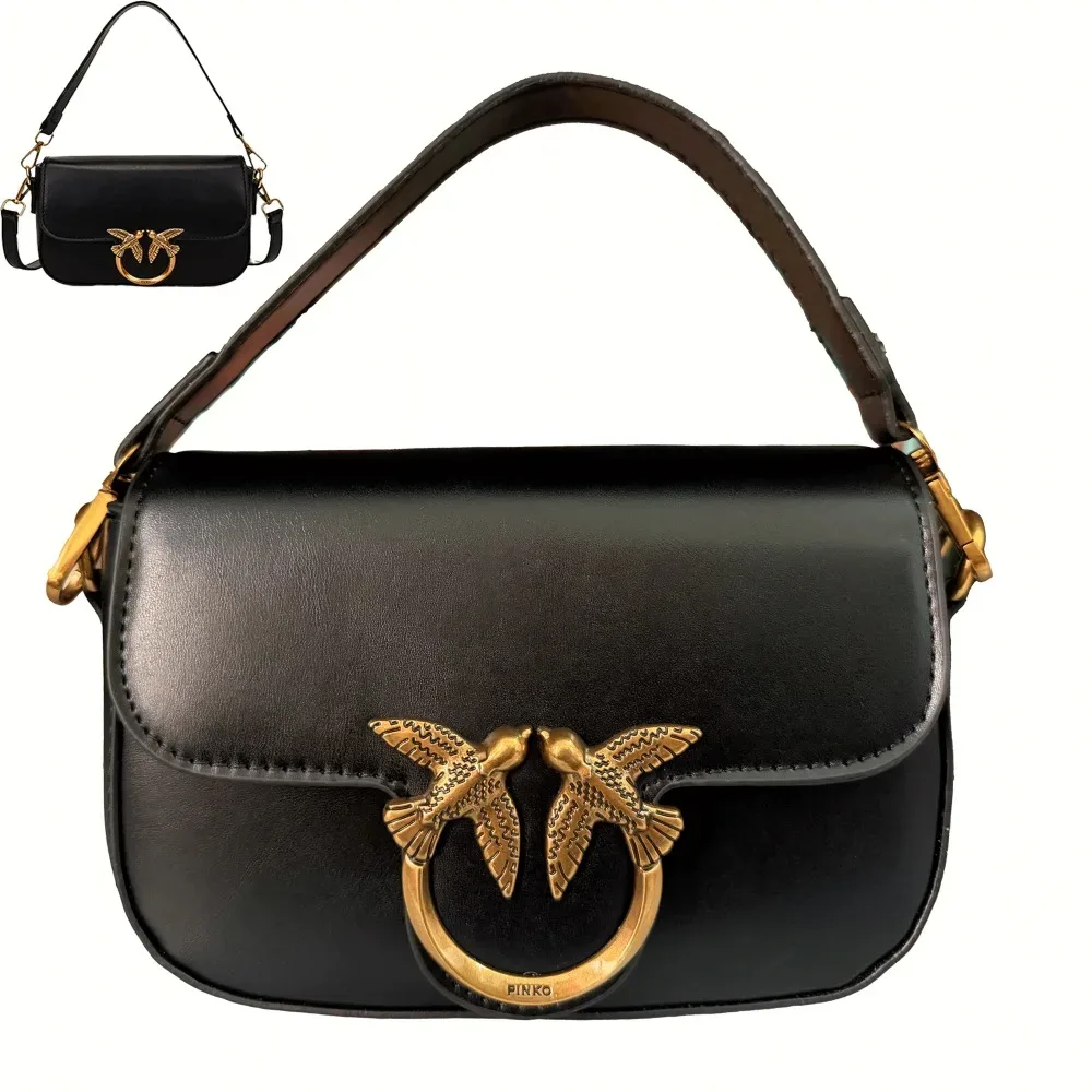 sac à bandoulière haut de gamme en cuir, sac fourre-tout tendance, design élégant, classique, populaire, pour les trajets quotidiens, avec bouton en forme d'oiseau