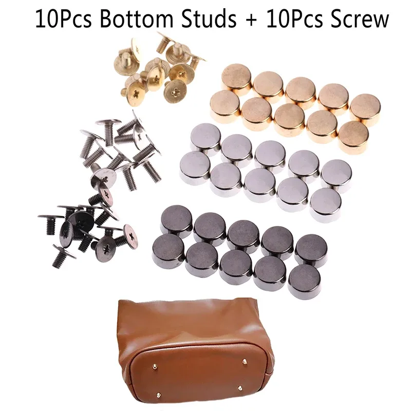 Boutons Vis Métal Noir Argenté Doré Forme Ronde Plate Accessoires Couture Fixation Sac Main Bandoulière Punk Décoration DIY Projets Travail Manuel
