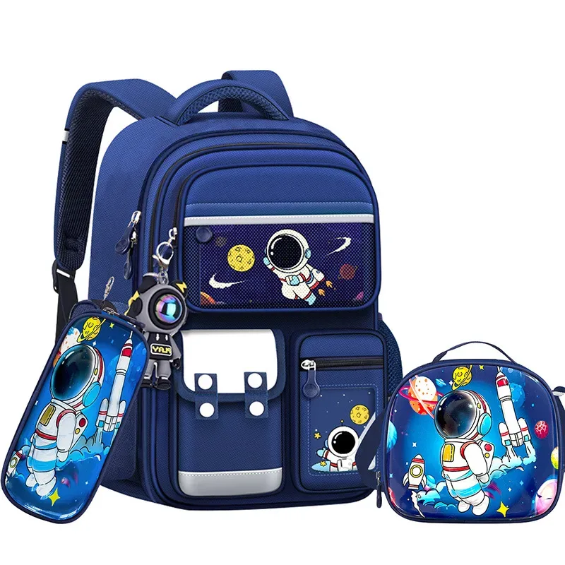 sac à dos pour enfants 3 pièces de la série astronaute, mignon et esthétique, grande capacité, pour élèves du primaire