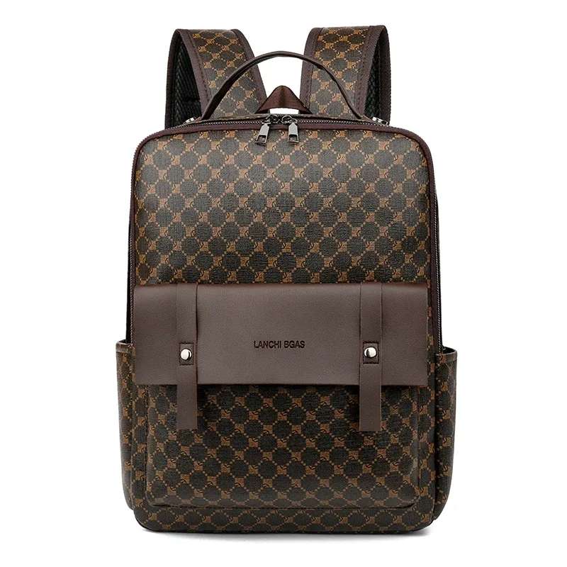 sacs à dos de luxe pour hommes, sac d'ordinateur de grande capacité de haute qualité, sac à bandoulière étanche en pu, sac d'école de style vintage