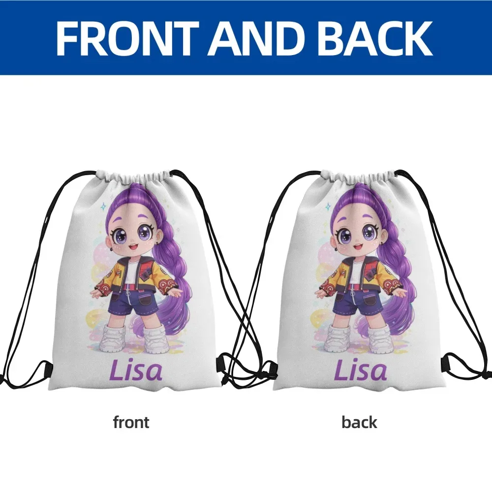 sac à dos personnalisé avec cordon de serrage, sac de sport avec nom personnalisé, sac de voyage léger, sac à bandoulière, sac de rangement quotidien, sac cadeau, 3 tailles