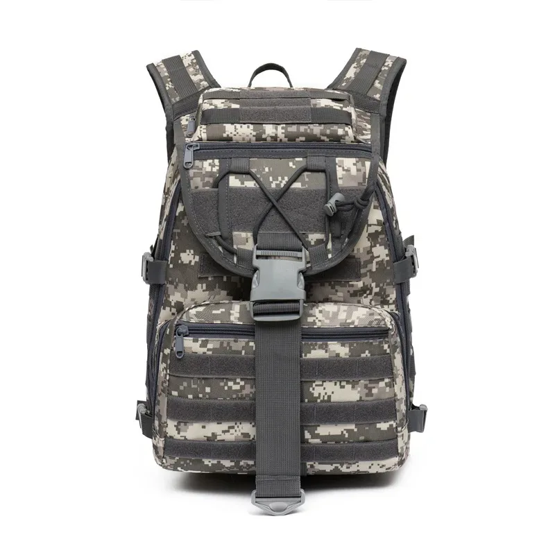 sac à dos tactique d'extérieur en tissu oxford, camouflage, sac de voyage, sac de randonnée, sac de sport, sac à double bandoulière, pour la ville et la nature...