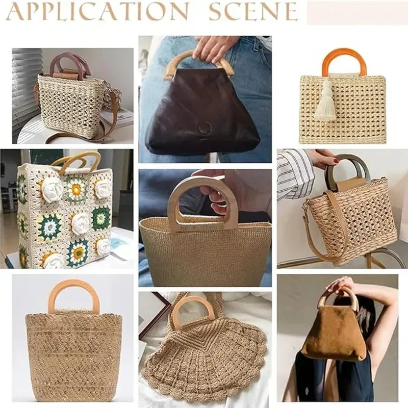 lot de 10 poignées de sac en forme de d en résine pour diy, poignées de remplacement pour sacs à main, sacs fourre-tout, accessoires de sac en gros