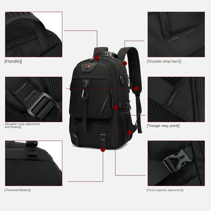 sac à dos de voyage usb grande capacité pour homme, sac à dos de sport, sac à dos de trekking, sac à dos de randonnée, sac à dos de camping pour homme, unisexe, 50 l, 60 l, 80l
