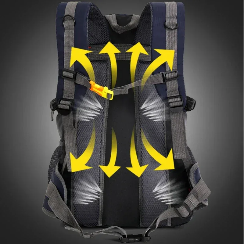 sac à dos à double épaule pour hommes, grande capacité, sac d'alpinisme en plein air, sac à bagages de loisirs, cartable de sport tendance