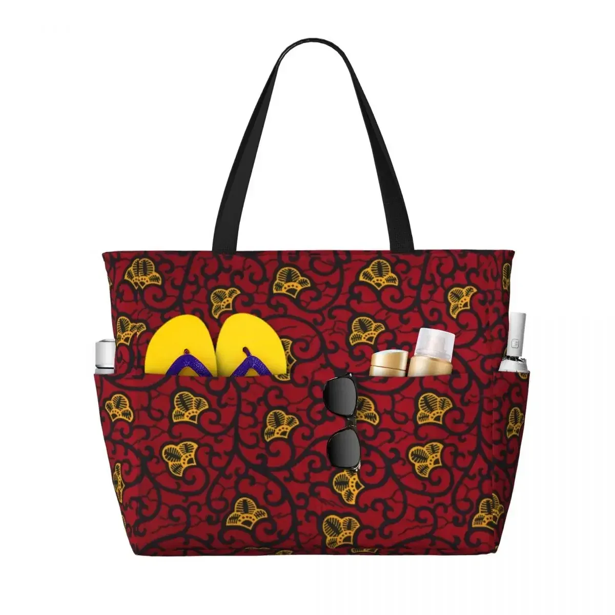 sac fourre-tout personnalisé en tissu kente africain pour femmes, grande capacité, sacs de voyage traditionnels ethniques africains ankara plage salle de sport