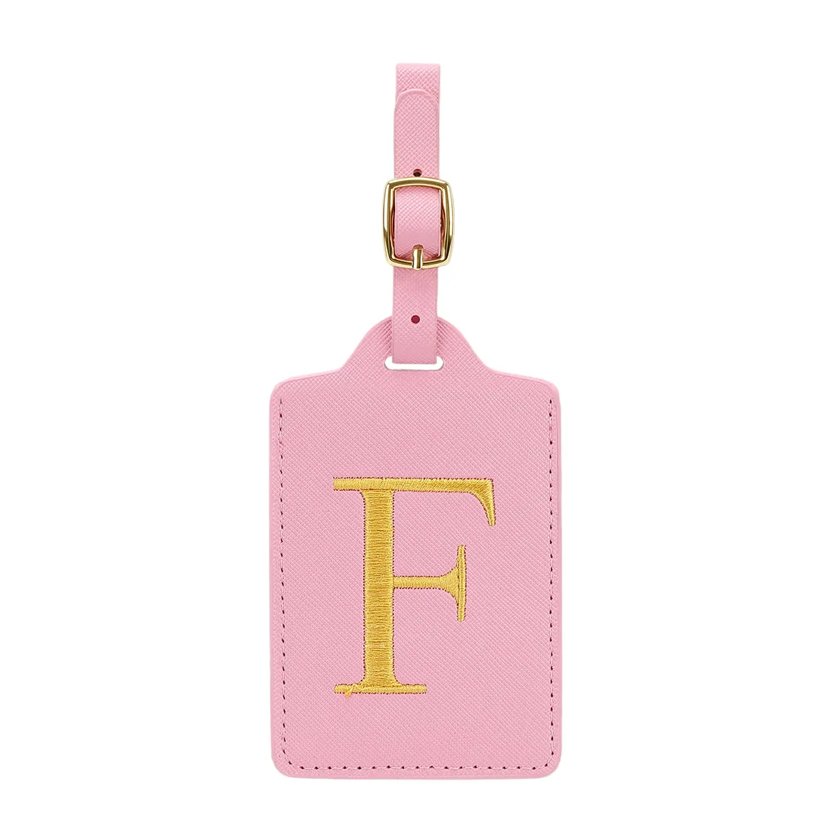étiquettes de bagages miyin 26 lettres en cuir pu pour valises, protection de la vie privée, accessoires de voyage essentiels, rose