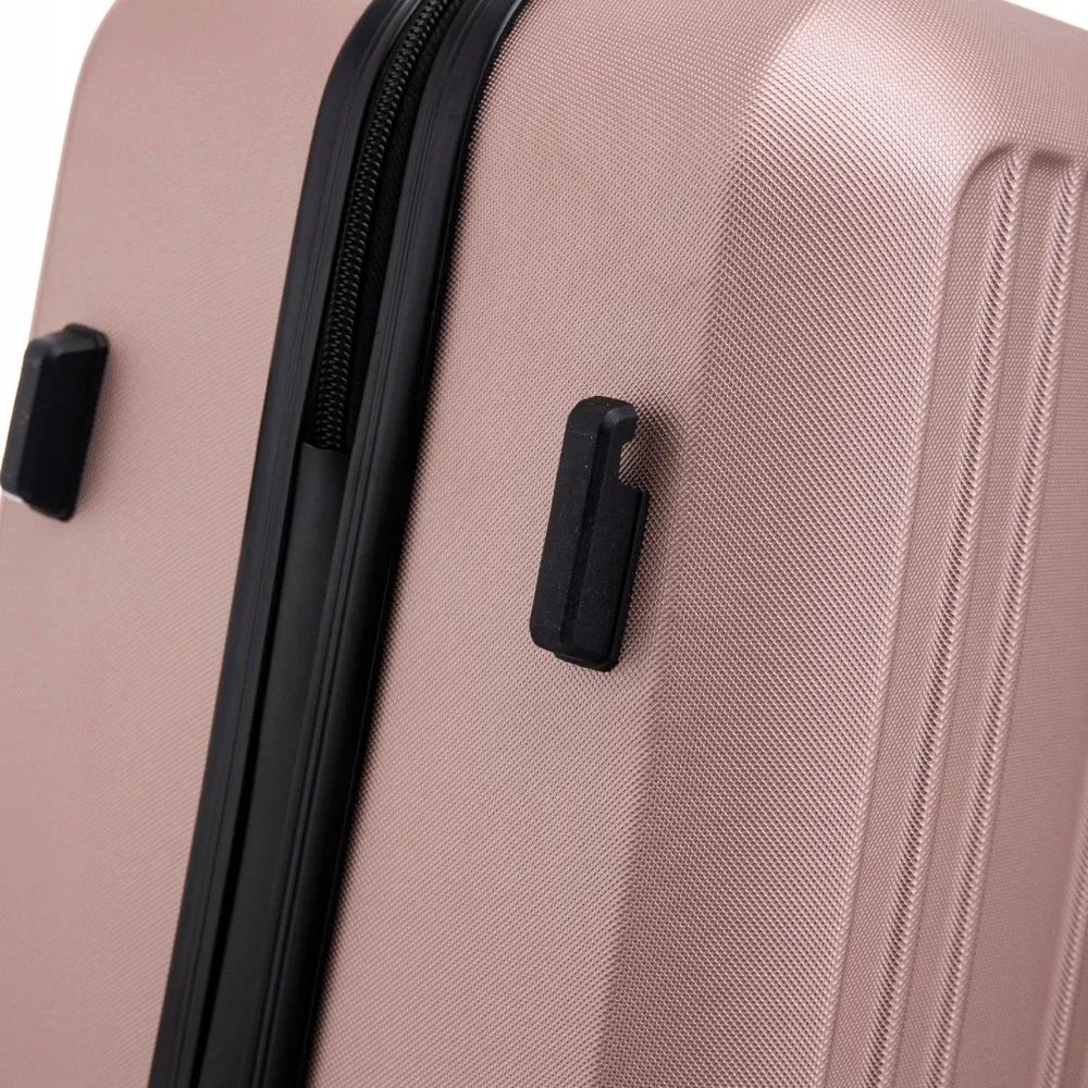 ensemble de bagages wings 3 valises abs + 28 "24" 20 " pouces / bagages de voyage / nettoyage facile / crash castle / poignées supplémentaires pratiques / télescopique government, 4 roues 360° ° harrier couleur champagne, bleu marine