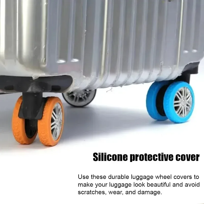 protège roues silicone texturé anti rayures protection valise voyage silicone couleur divers dimensions petites moyennes grande usage idération transport