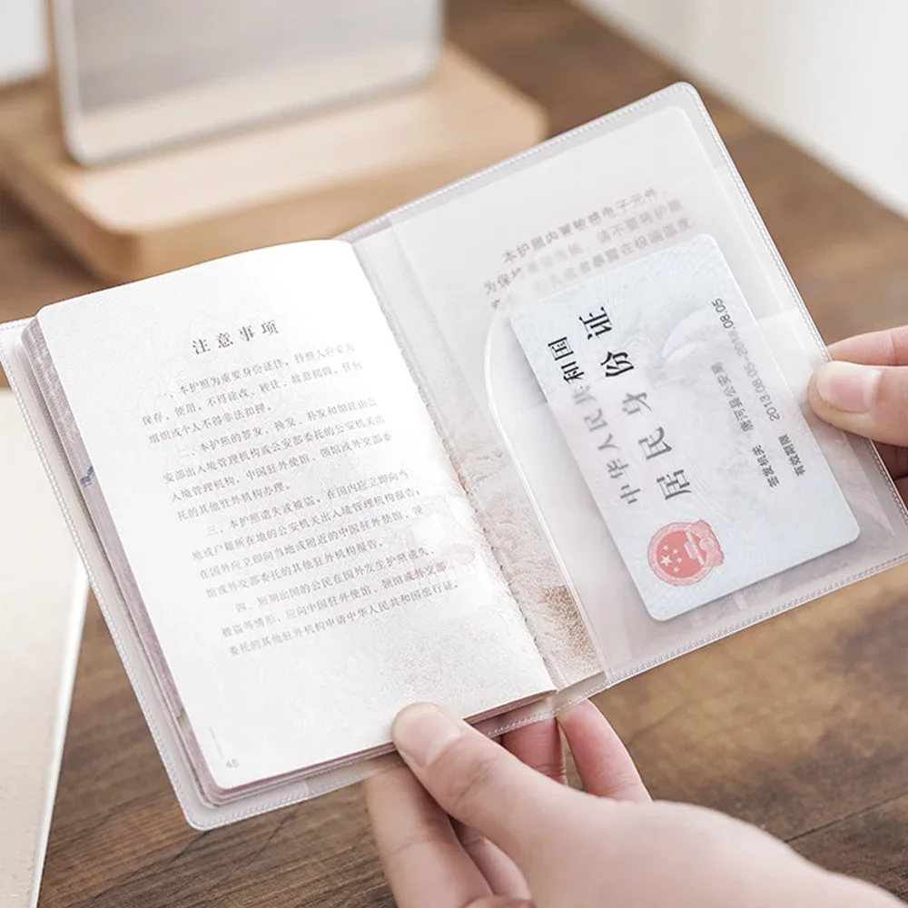 【ventes chaudes】 1-4 pièces housse de protection pour passeport transparent givré, étui à documents étanche en pvc