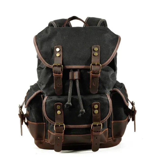sacs à dos vintage en toile pour hommes, sacs à dos pour ordinateur portable, sacs à dos imperméables, grands sacs à dos de randonnée en toile cirée, sacs à dos de voyage vintage