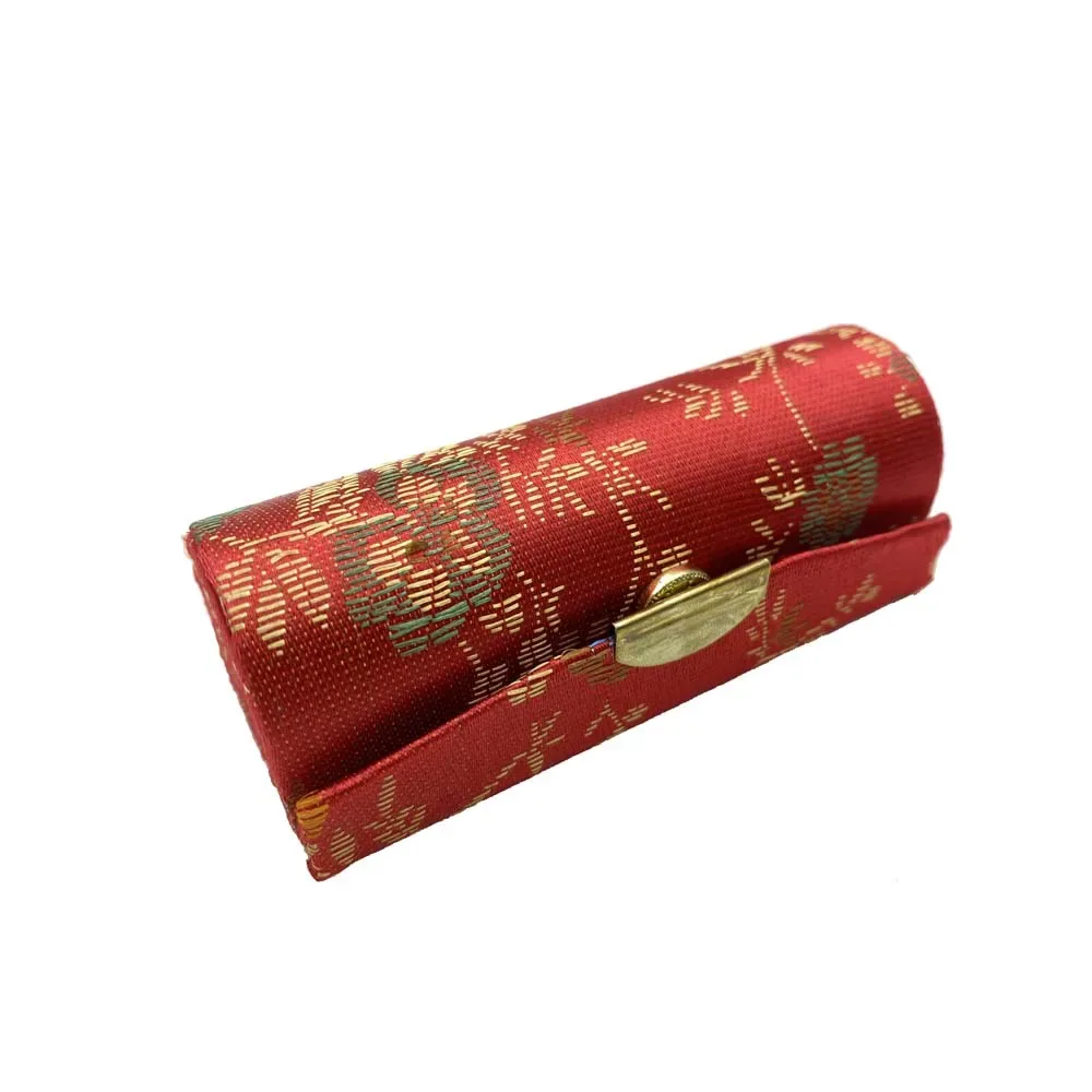 étui à rouge à lèvres en jacquard à fleurs, boîte à bijoux unique, étui de rangement de brillant à lèvres, sacs à cosmétiques avec miroir, boîte de rangement de maquillage pour femmes
